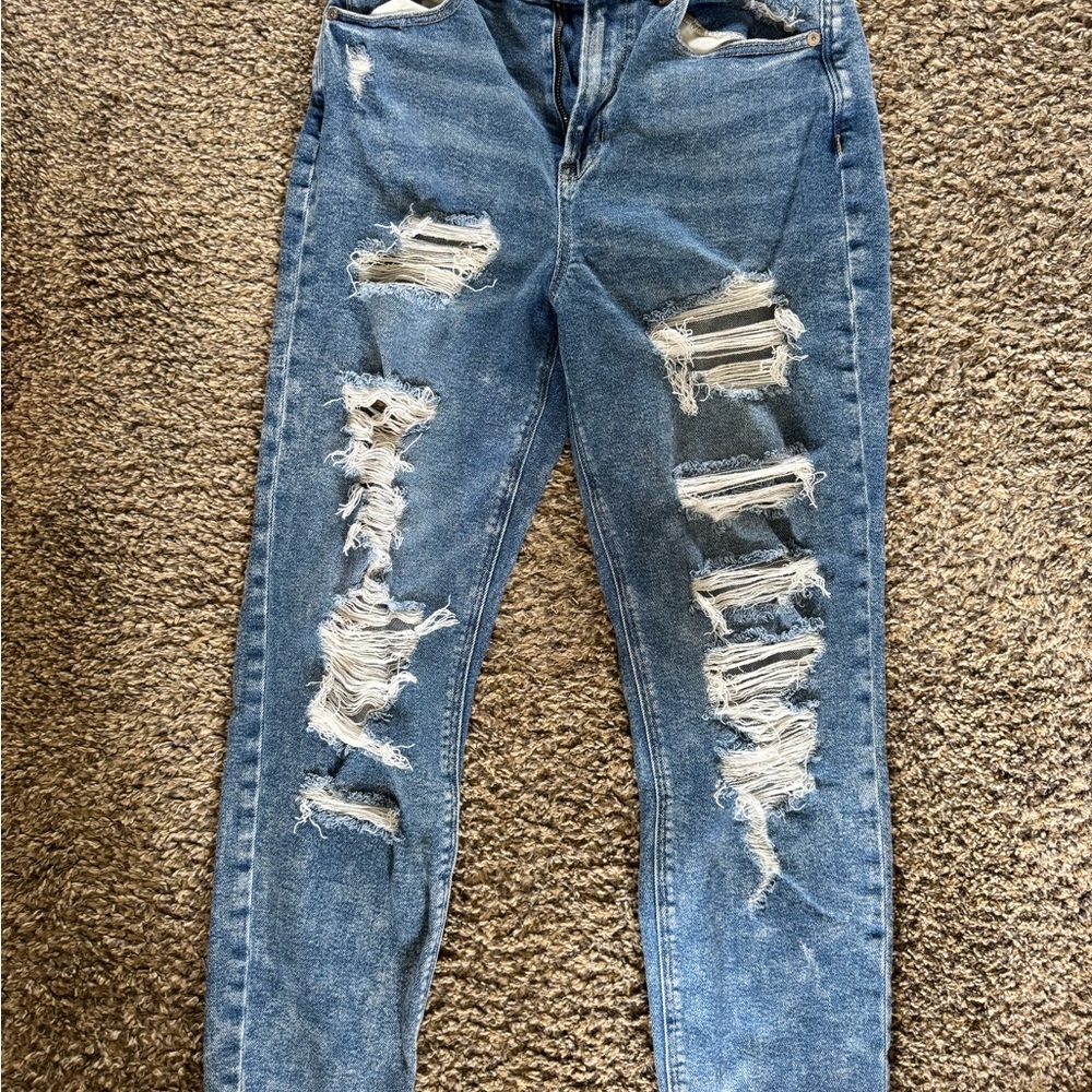 American Eagle Outfitters Light Blue Ripped Skinny Jeans